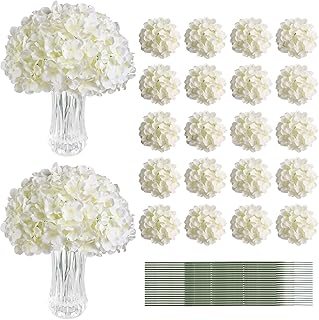 Veryhome Artificial White Hydrangea Flowers