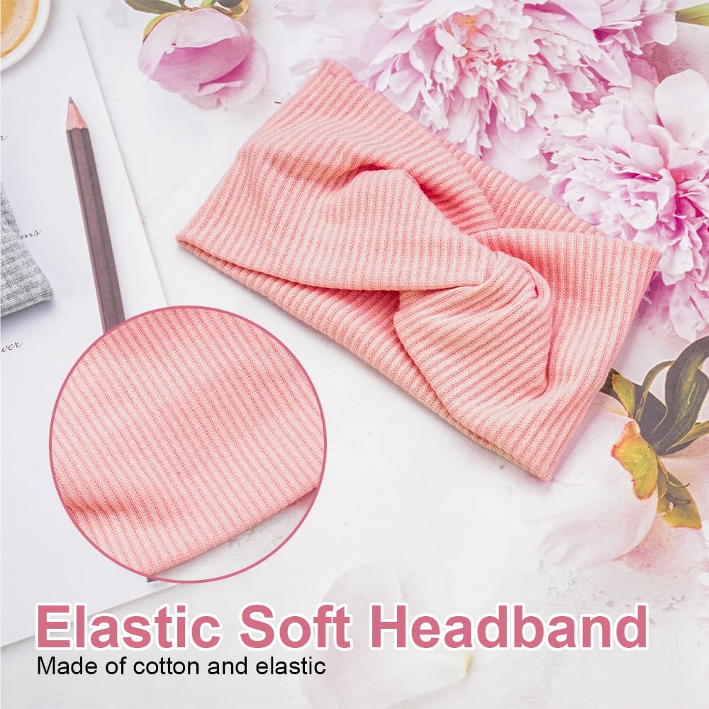 4 Pezzi Fasce Per Capelli Donna In Cotone Elastiche - Turbante Invernale Con Nodo Incrociato - Per Yoga, Corsa, Makeup, Regalo - 4