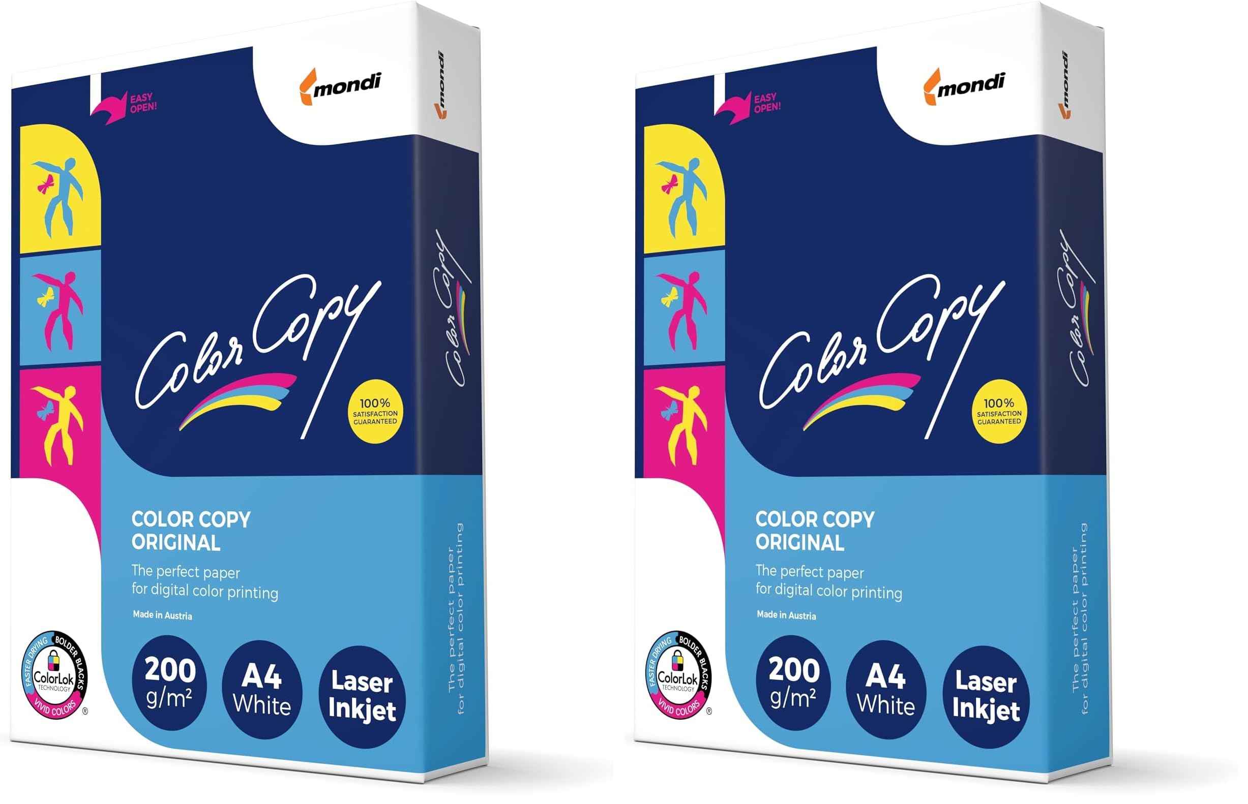 Color Copy Farblaserpapier hochweiß und glatt, 200 g/m², A4, 250 Blatt (Packung mit 2)