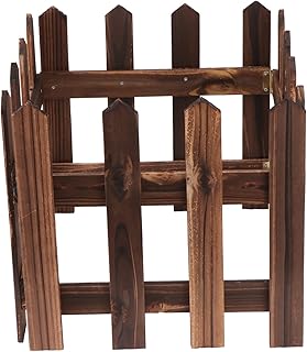 VICASKY Christmas Tree Fence Gate Clear For Barrier Around Cerca Para Arbol De Navidad Wooden Picket Fairy GardenSmall for or Garden Border Carbonized Eco Friendly Miniature Decoration Gardens Outdoor