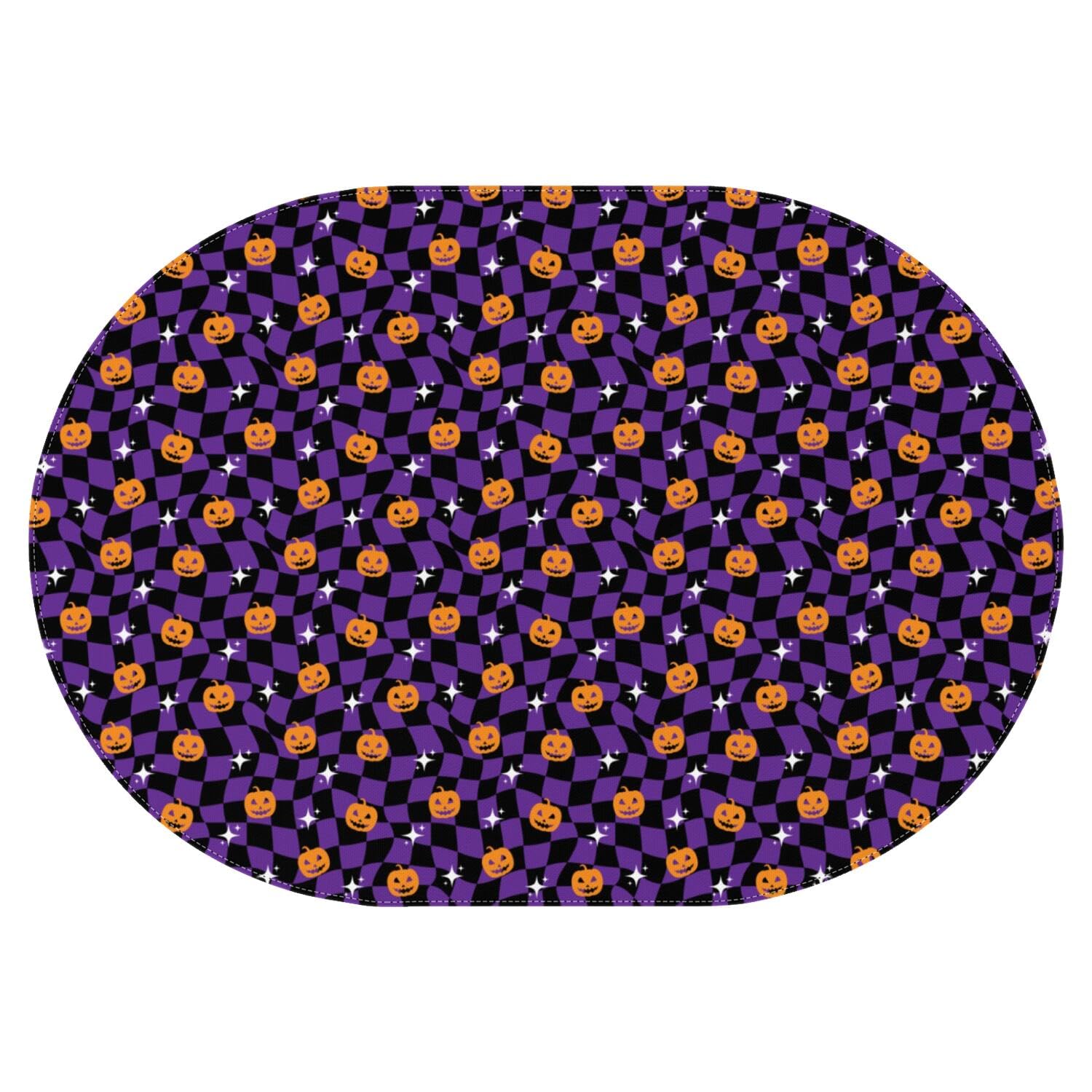 Aokoyi Halloween Pumpkin Tablecloth 60x84 Inch, Waterproof Washable Farmhouse Rectangle Table Cloth Cover, Spooky Checkered Tablecloth for Party Picnic Dinner Home Decor