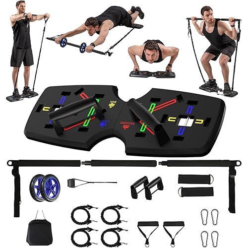 AERLANG Push Up Board, Portable Multi-Function Foldable 10 in 1 Push Up Bar, Push up Handles for Floor,Professional Push Up Strength Training Equipment