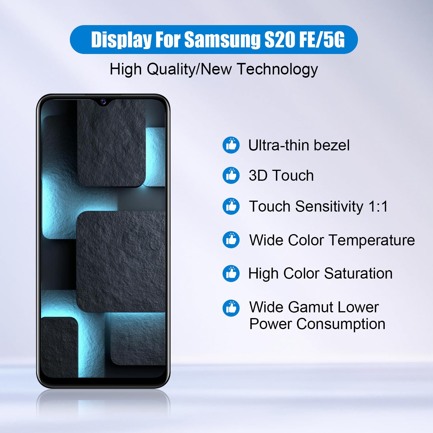 DTD INCELL COF ekran LCD do Samsung Galaxy S20 Fe 5G ekran dotykowy LCD, montaż zastępczy z zestawem naprawczym (czarny z ramką, bez rozpoznawania linii papilarnych, 6,5")