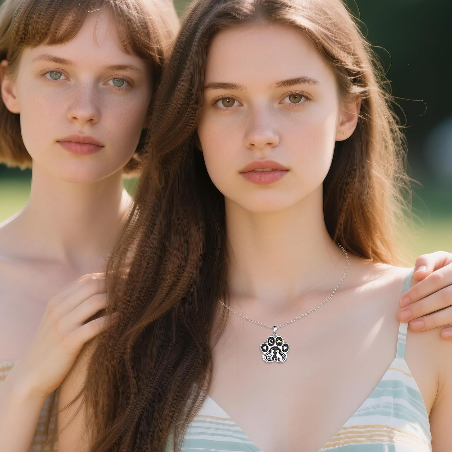 925 Sterling Silver Dog Cat Paw Print Necklace Puppy Pet Pendant Necklaces Animal Jewelry Gift for Women Cat Dog Lovers, 18"+2" - Image 3