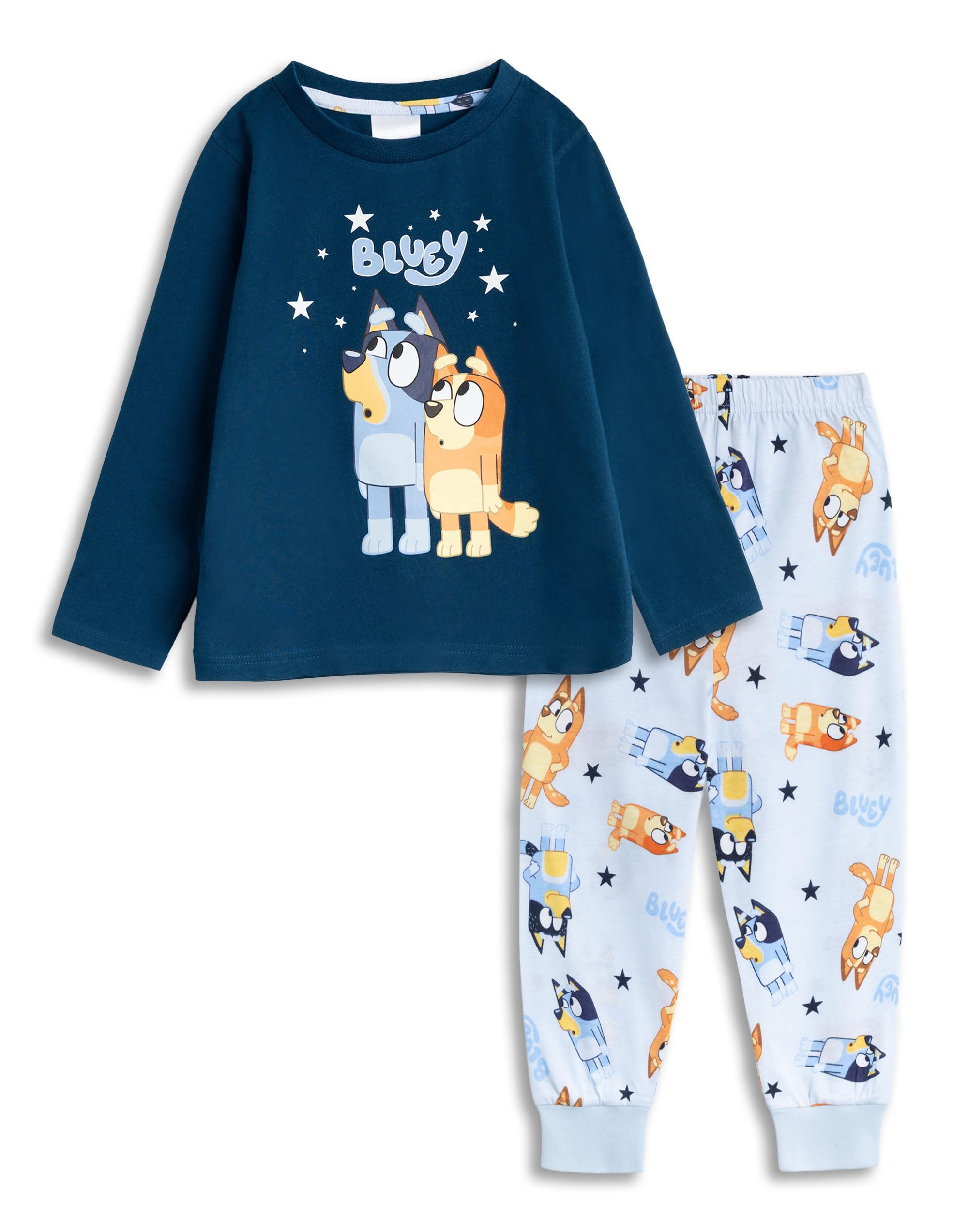 Bluey Blue Family Long Sleeve Long Leg Pyjama Set | Unisex Kids Sleepwear Featuring and Bingo | Crew Neck Cartoon PJs for Bedtime Merch - 5-6 Years