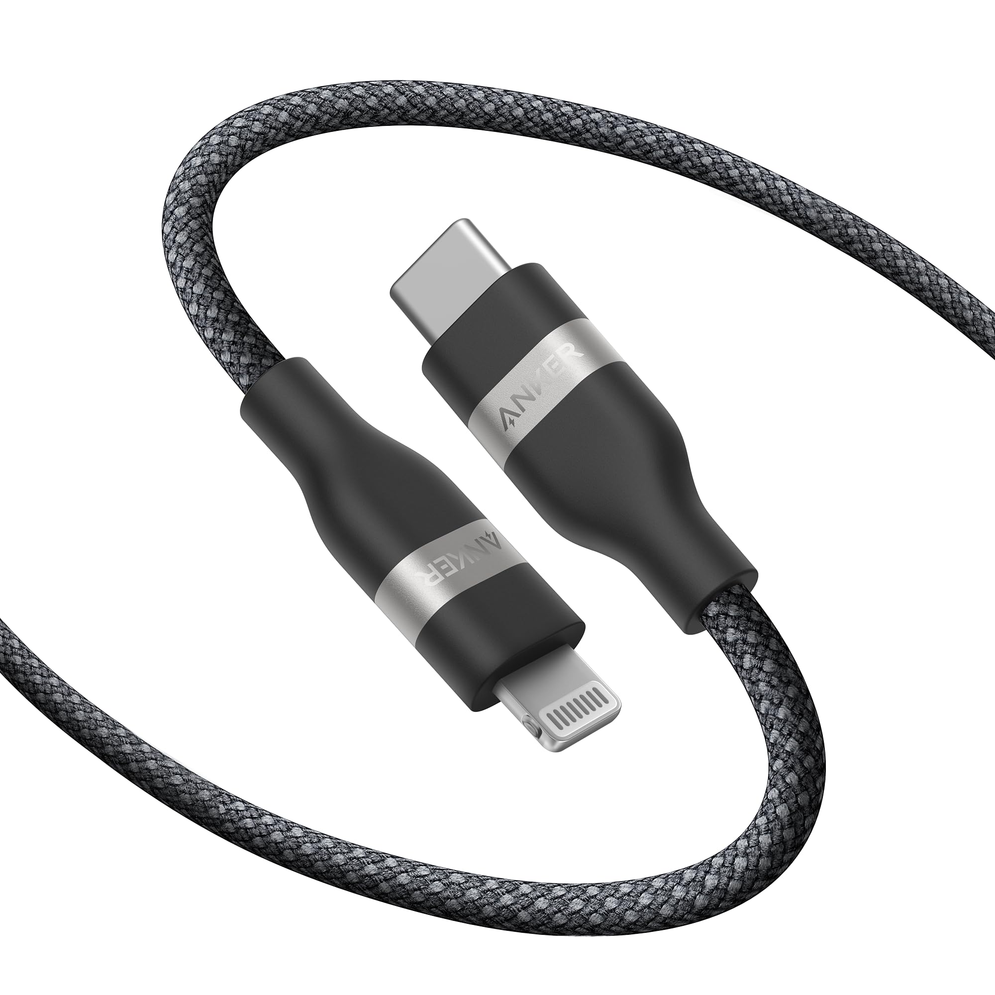 Anker USB C Lightning Kabel, Upcycled-Flechtgewebe USB C auf Lightning Kabel 180cm, ultra-schnelles Ladekabel für iPhone 14/13/12/11 Serie und mehr