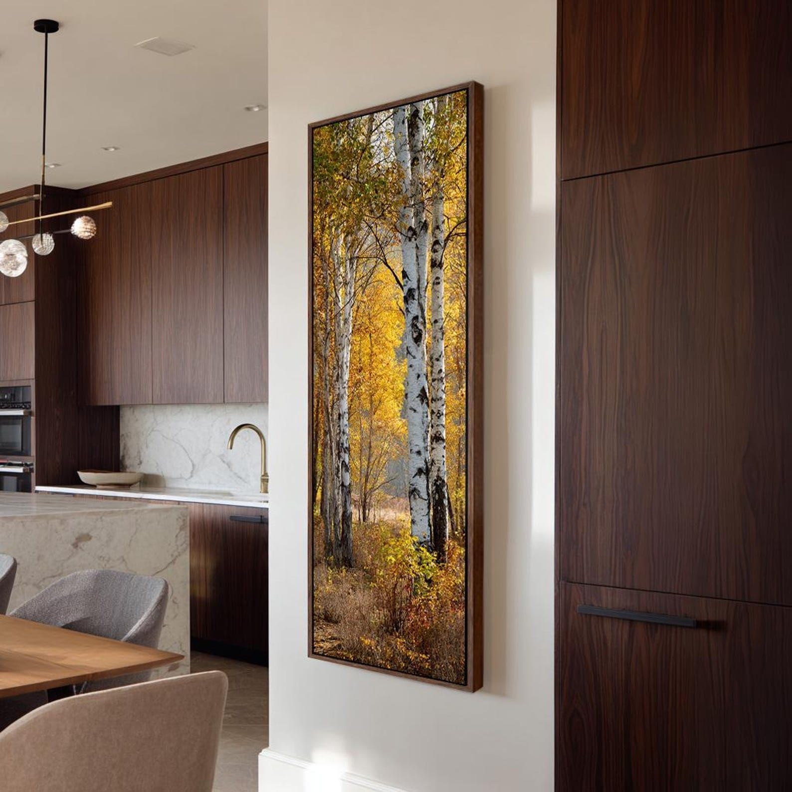 XBTYKPB Long Canvas Wall Art, Narrow Canvas Art, Tall Thin Painting, Vertical Canvas Art, Birch Tree Forest Decor, Slim Prints(20x60cm/Frameless)