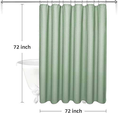 Miniatura 6 de LaCyan Juego de cortina de ducha impermeable 3 en 1 y forro transparente con 12 ganchos de acero inoxidable de doble cara para baño, 72 pulgadas,