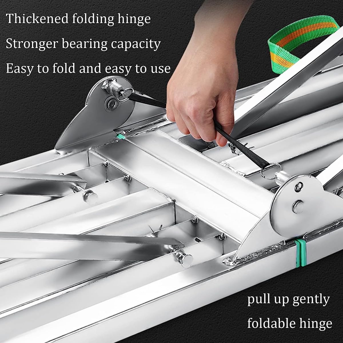 Plataforma de Trabajo Plegable y Ajustable de Aluminio, Banco portátil para Paneles de Yeso, andamio Multiusos para Limpieza, Lavado de Coches, Taburete con Escalera de Banco - 160 * 30 cm |