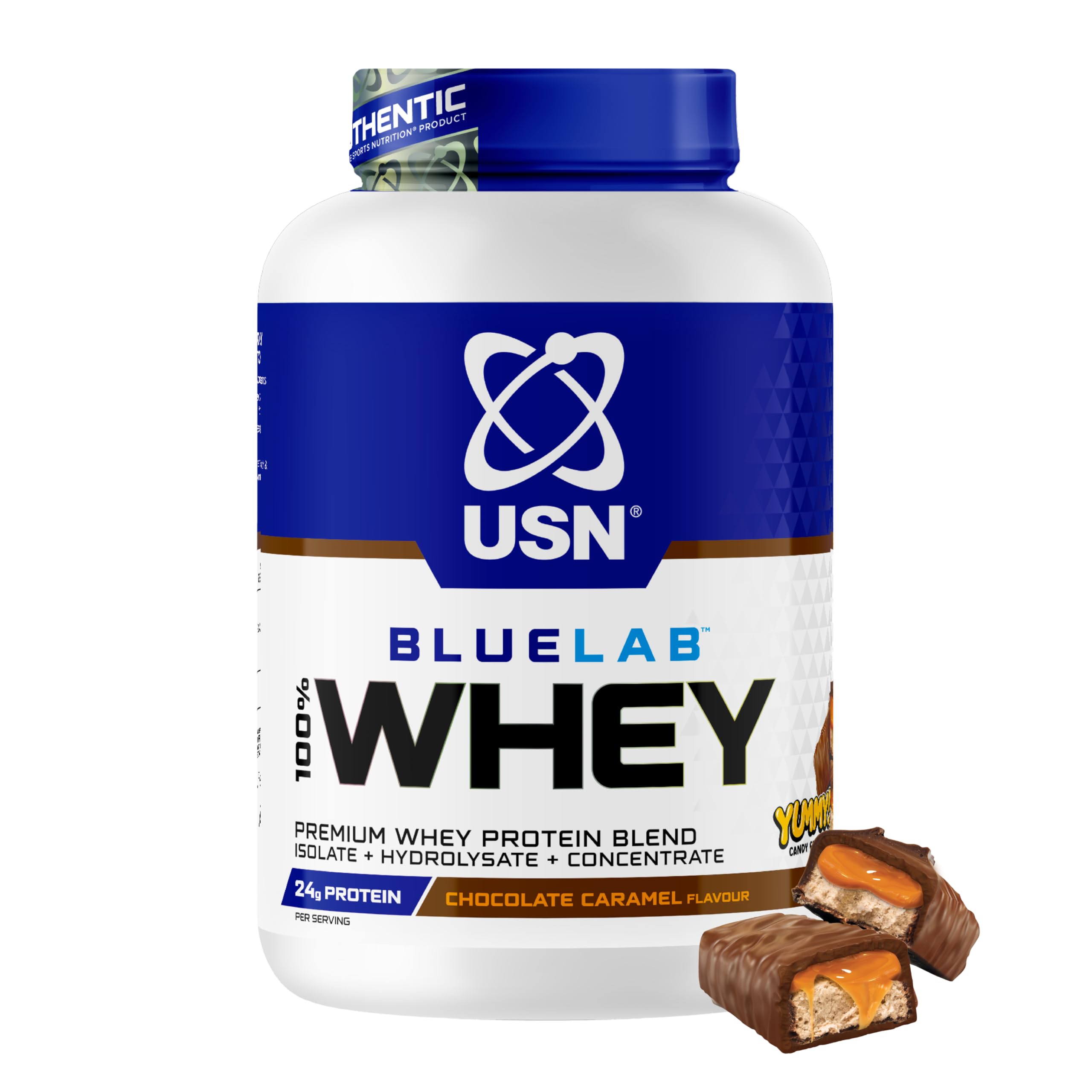 USN BlueLab Whey Protein Powder I Chocolate Caramel I 2kg - 58 Servings