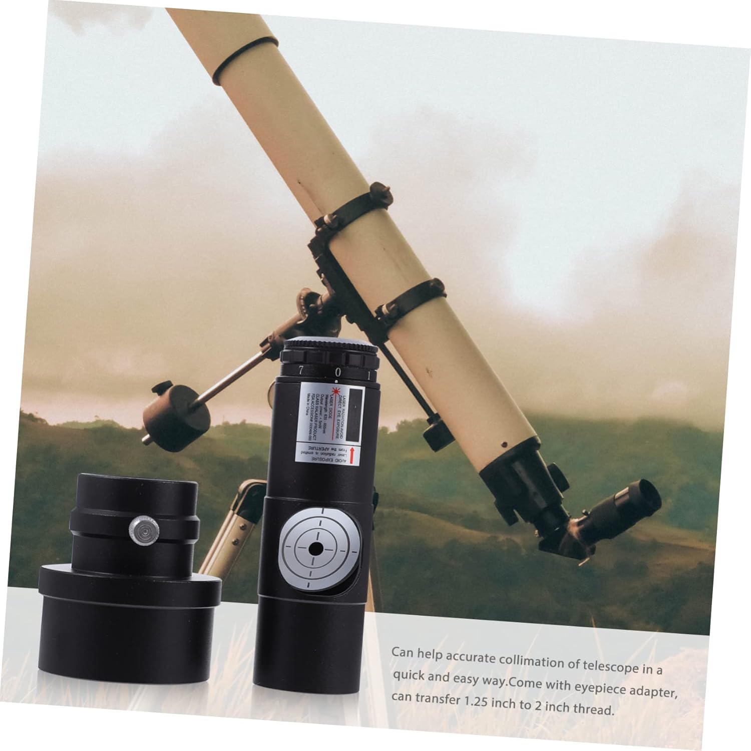 Housoutil 1set Collimator Eyepiece Adapter for Newtonian Telescopes Telescope Alignment Tool to Thread Design for Optimal Viewing