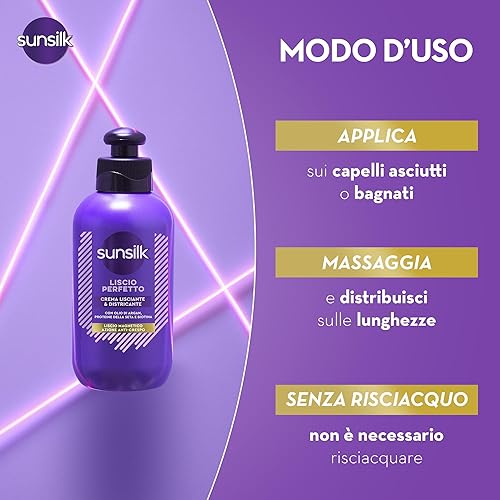 Miniatura 4 de Sunsilk Liscio Perfetto, Perfect Smooth Detangling Cream 6.8 fl oz, 6.7 Fl Oz Hecho en Italia [importación italiana]