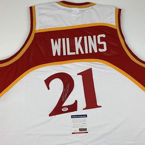Miniatura 2 de AutographedSigned Dominique Wilkins Atlanta White Basketball Jersey PSADNA COA