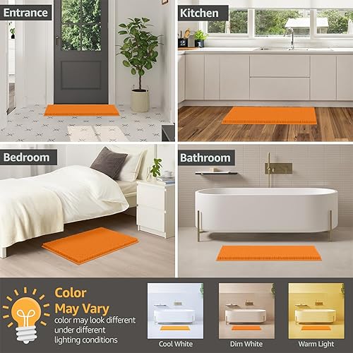 Miniatura 7 de LuxUrux - Tapete de microfibra de felpilla extrasuave de pelo largo de 1 pulgada, muy absorbente, para baño o regadera, lavar y secar a máquina