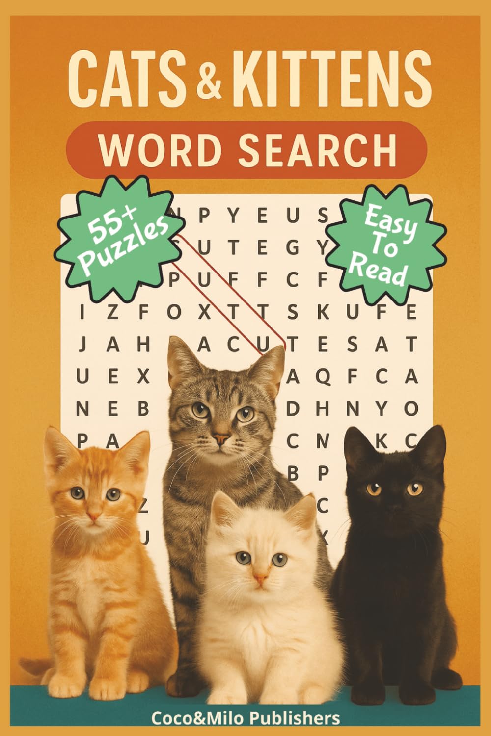 Cats & Kittens Word Search Puzzle Book: Easy to read Word Search about Cats, Felines and Kittens | 6x9 inches, 110 pages | 50+ Engaging Puzzles