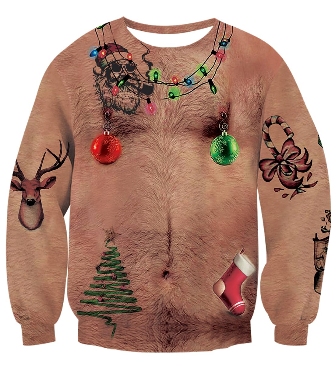 Hairy Man Chest Hair Ugly Sweater Hairy Chest Aideaone Unisex Ugly