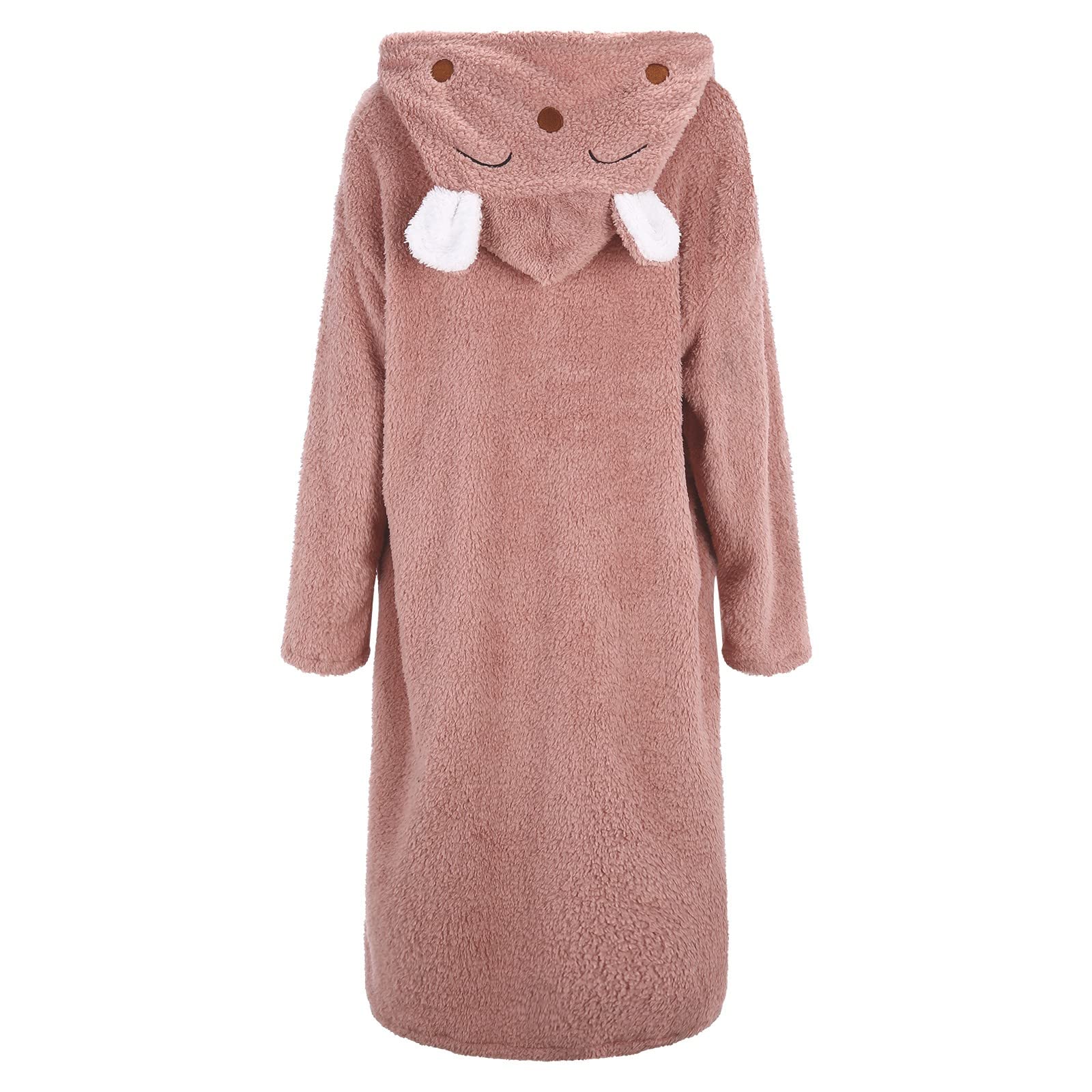 Générique Peignoir Femme avec Capuche Pyjama Absorbant Long Poches Robe De Chambre Doux Leger Confort Eponge pour Voyage, Piscine, Salle De Sport,