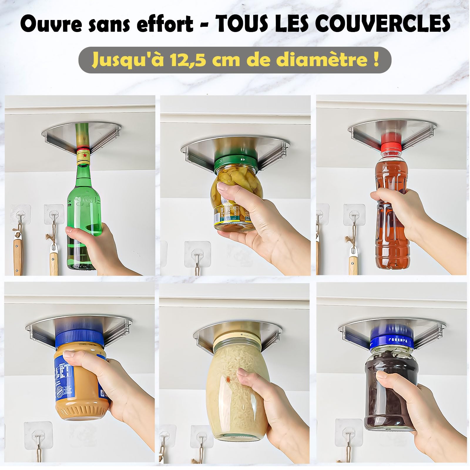 Stainless Steel Under Cabinet Jar Opener for Seniors with Weak Hands