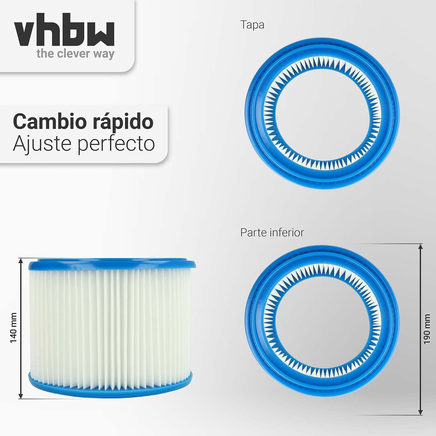 vhbw Set de filtros 5x Filtro plisado compatible con Nilfisk/Alto/WAP
