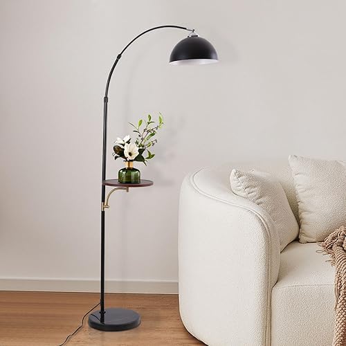 Miniatura 4 de OUKANING Lámpara de pie de decoración industrial con lámpara de escritorio rústica de metal ajustable, lámpara de libro para sala de estar