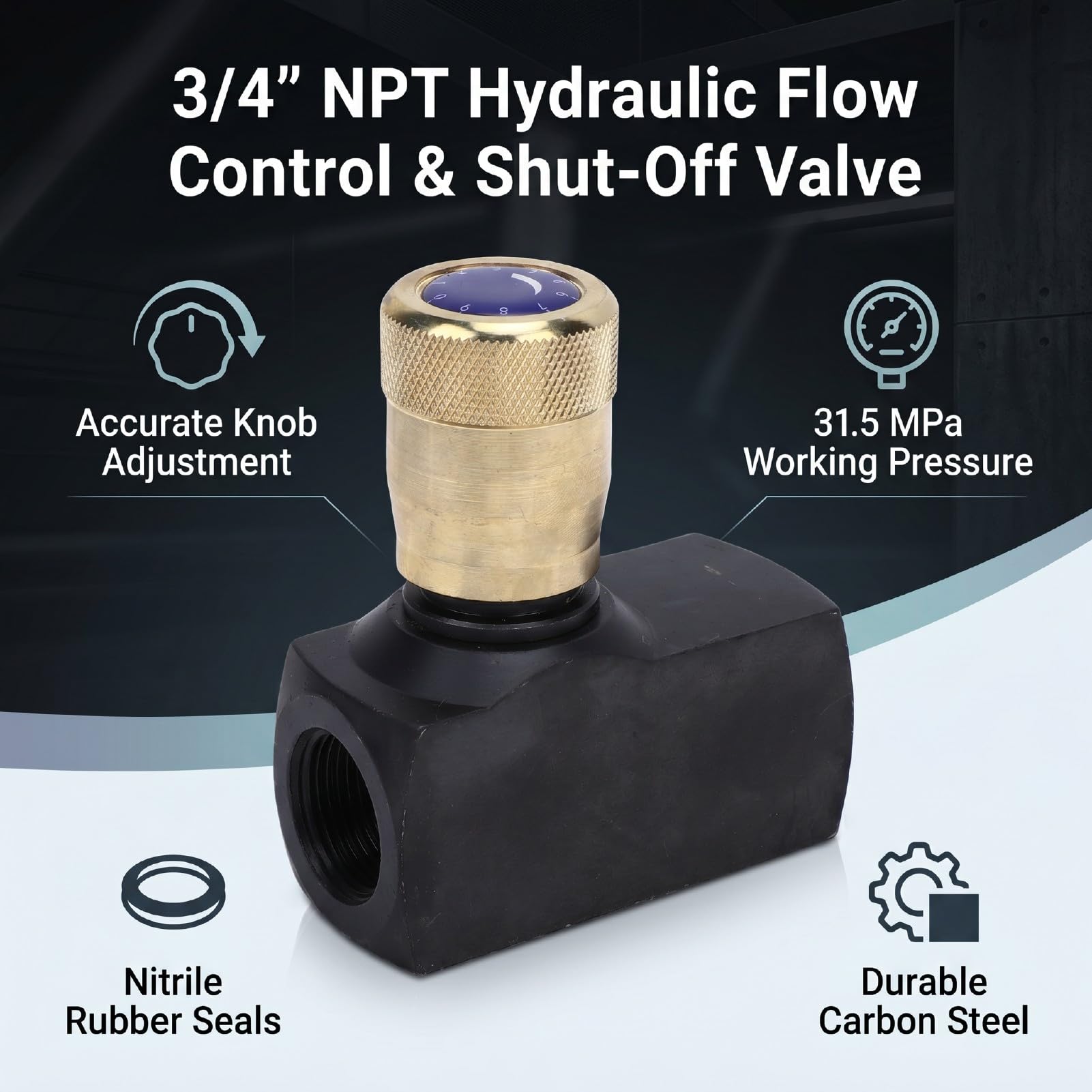 Válvula de Control de Flujo Hidráulico NPT de 3/4 de Pulgada de Acero Al