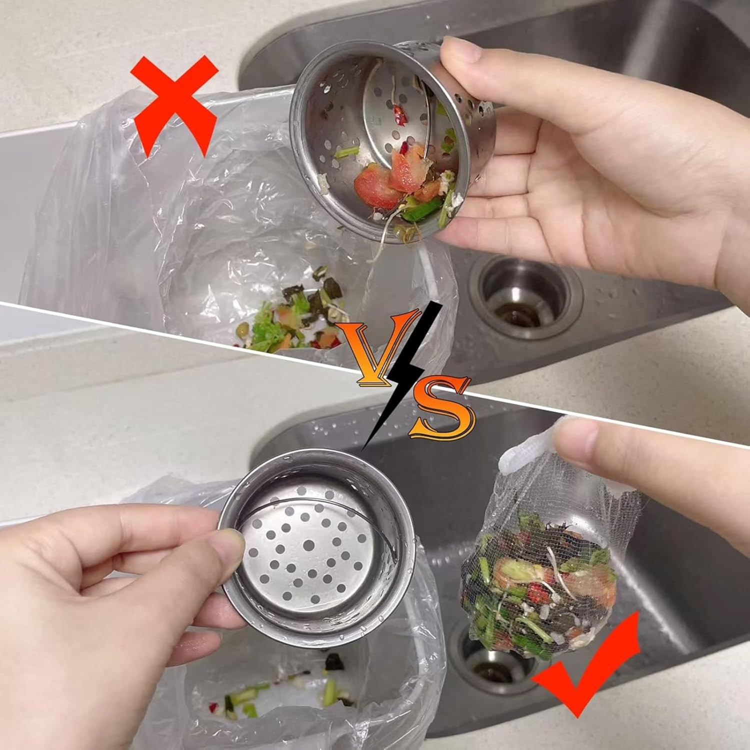 100Pcs Disposable Residue Filtering Bag，Kitchen Sink Strainer Mesh Bag Suitable for Collecting Garbage and Debris from Kitchen Sinks and Bathroom Drains to Prevent Blockages in Waterways.