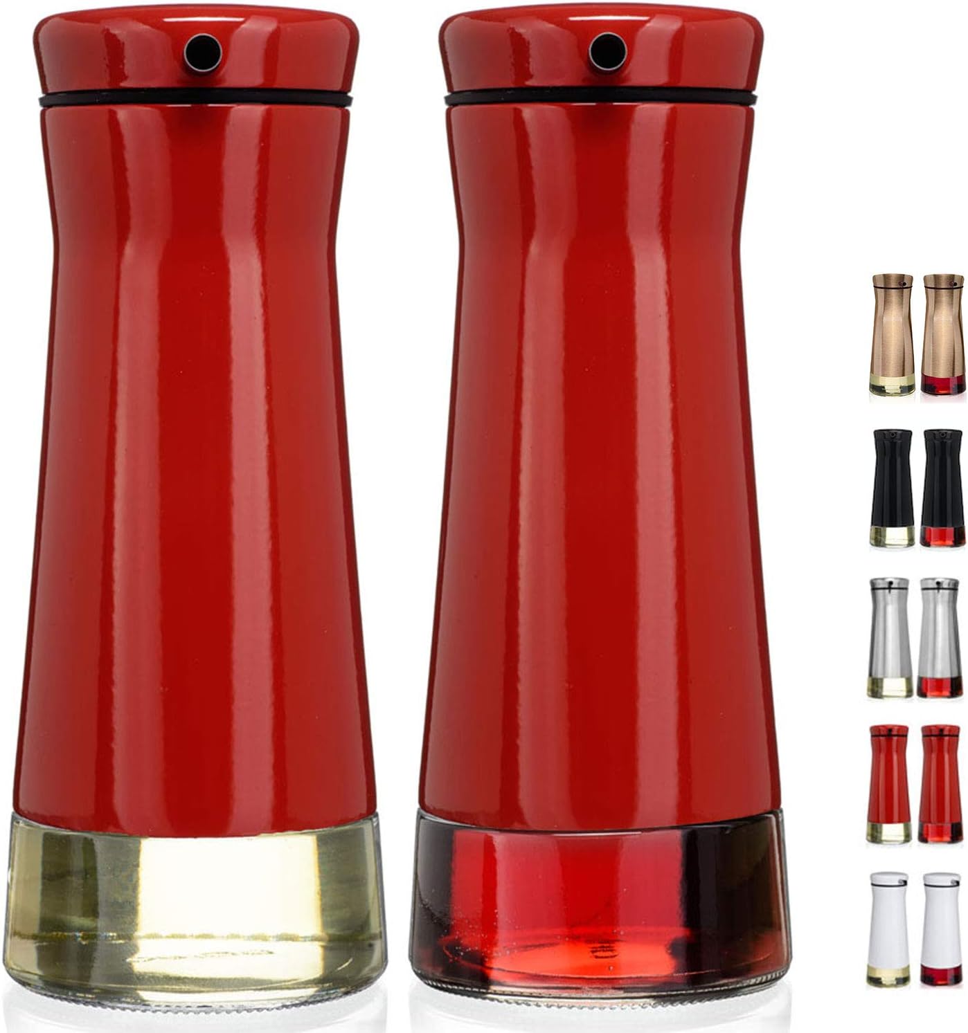 CHEFVANTAGE Olive Oil and Vinegar Cruet Dispenser Set with
