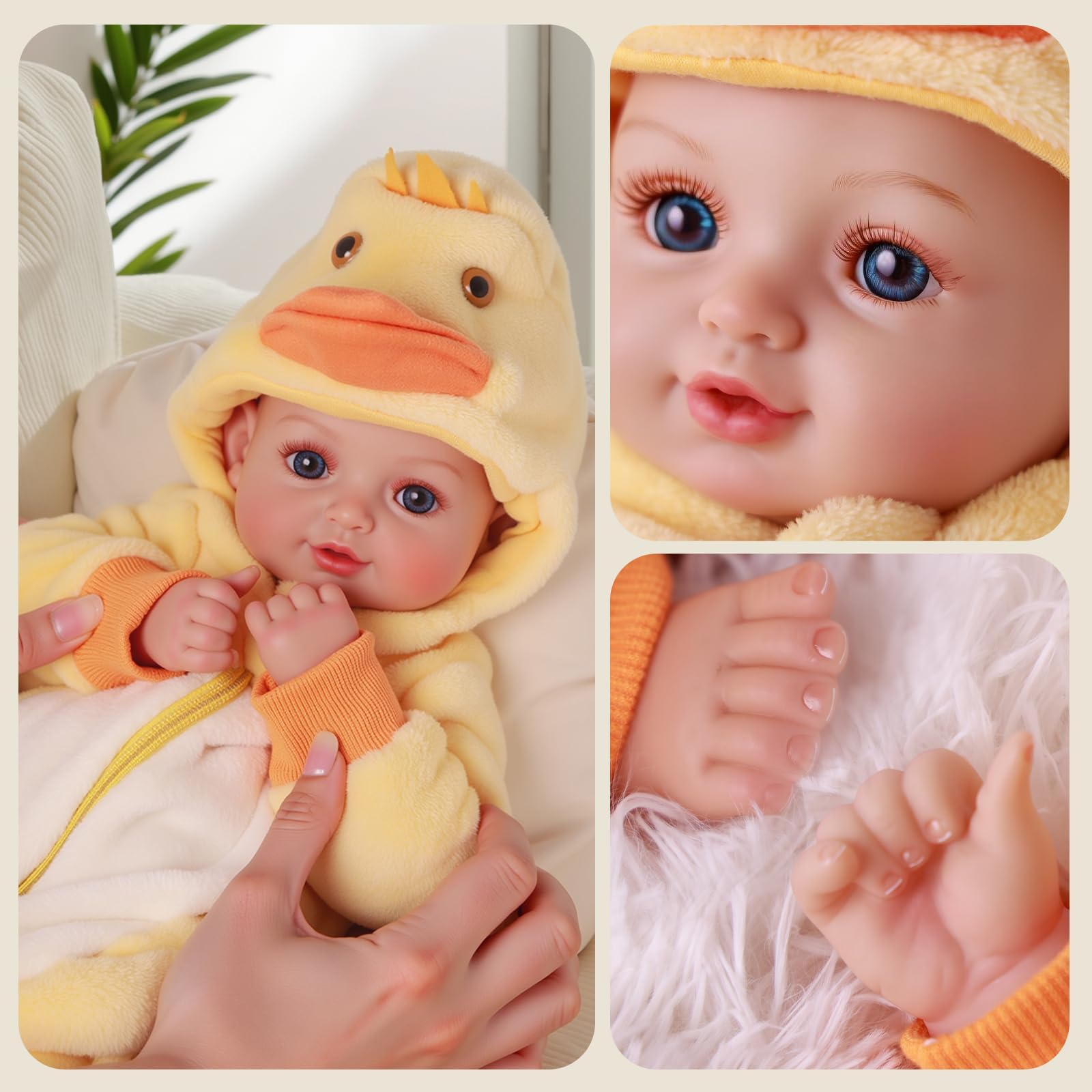 BABESIDE Bambole Bambina 43cm Arti in Vinile Realistici Corpo Morbido