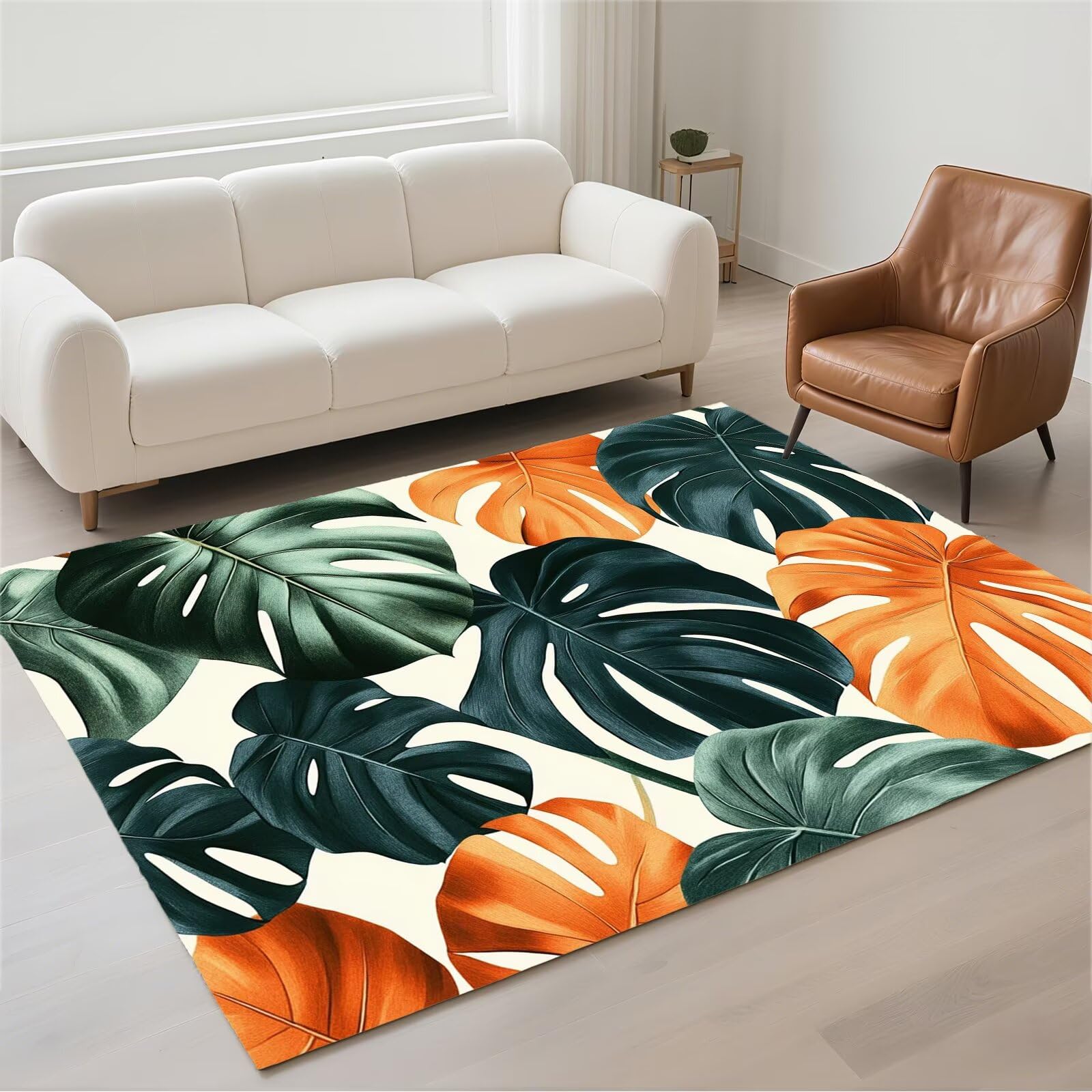 Tapis salon 100x200cm lavable et antidérapant pour couloir moderne