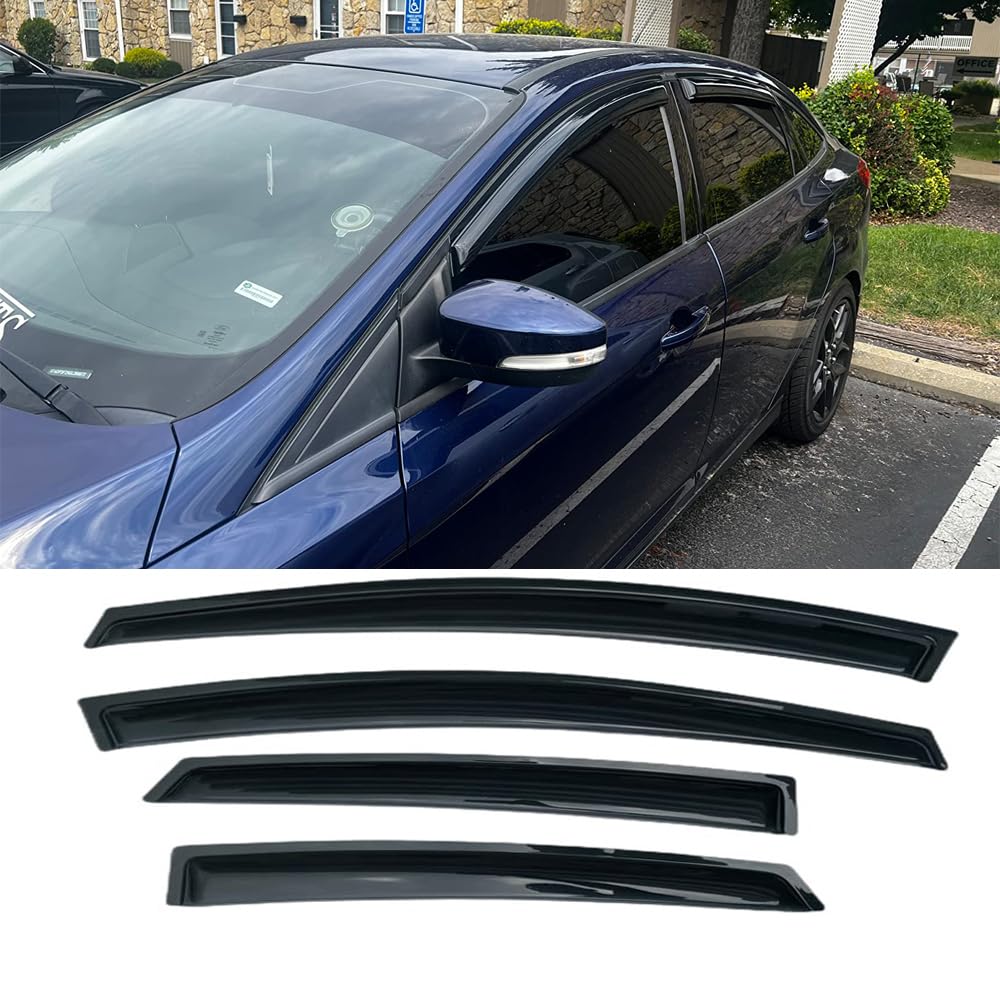 Smoke Tinted Window Rain Guards / Vent Shades For 2002-2006 Nissan Altima Sedan (4-Piece Set) - No Drilling, Self-Adhesive 4 thumbnail image