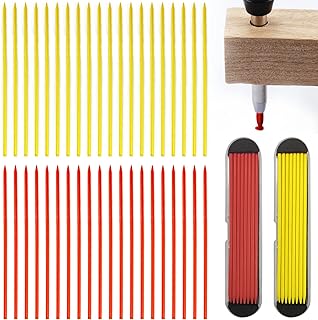 40Pcs 2.8mm Solid Carpenter Pencil Refills,Construction Woodworking Marker Refills,Marking Pencil Refills,Deep Hole Mechanical Pencil Replacements,for Carpentry Architects Marker Drawing（Red/Yellow)