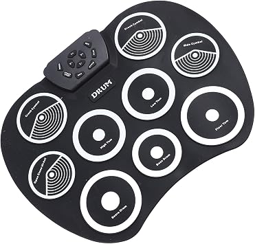 Electric Practice Pad Set, 9-Pad USB Portable Electronic Drum Set with Pedal Drumsticks for Home Music Education, Kids, and Beginners