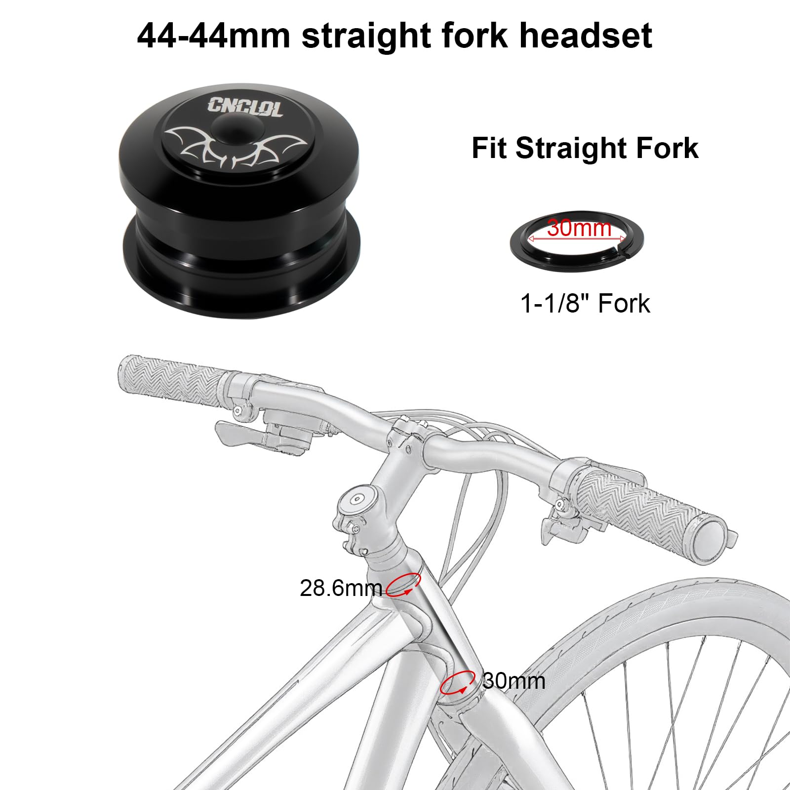 Amazon | CNC 1-1/8インチ バイクヘッドセット 34mm 44mm 41.8-52mm 44
