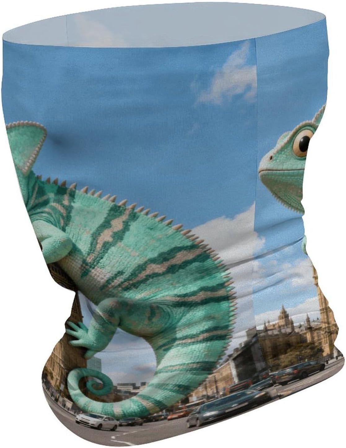 Sun UV Protection Neck Gaiter Upf 50+ Balaclava Ski Mint Lizard Clocktower Face Mask Summer Face Cover Scarf Breathable Bandana for Fishing Hunting Kayaking Hiking Cycling Outdoor Activities