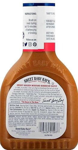 Miniatura 4 de Sweet Baby Ray's Variety, 1 salsa de barbacoa Sweet Baby Ray's, mostaza dorada dulce, 18 onzas, 1 aderezo Ken's Steak House Buttermilk Ranch, 16