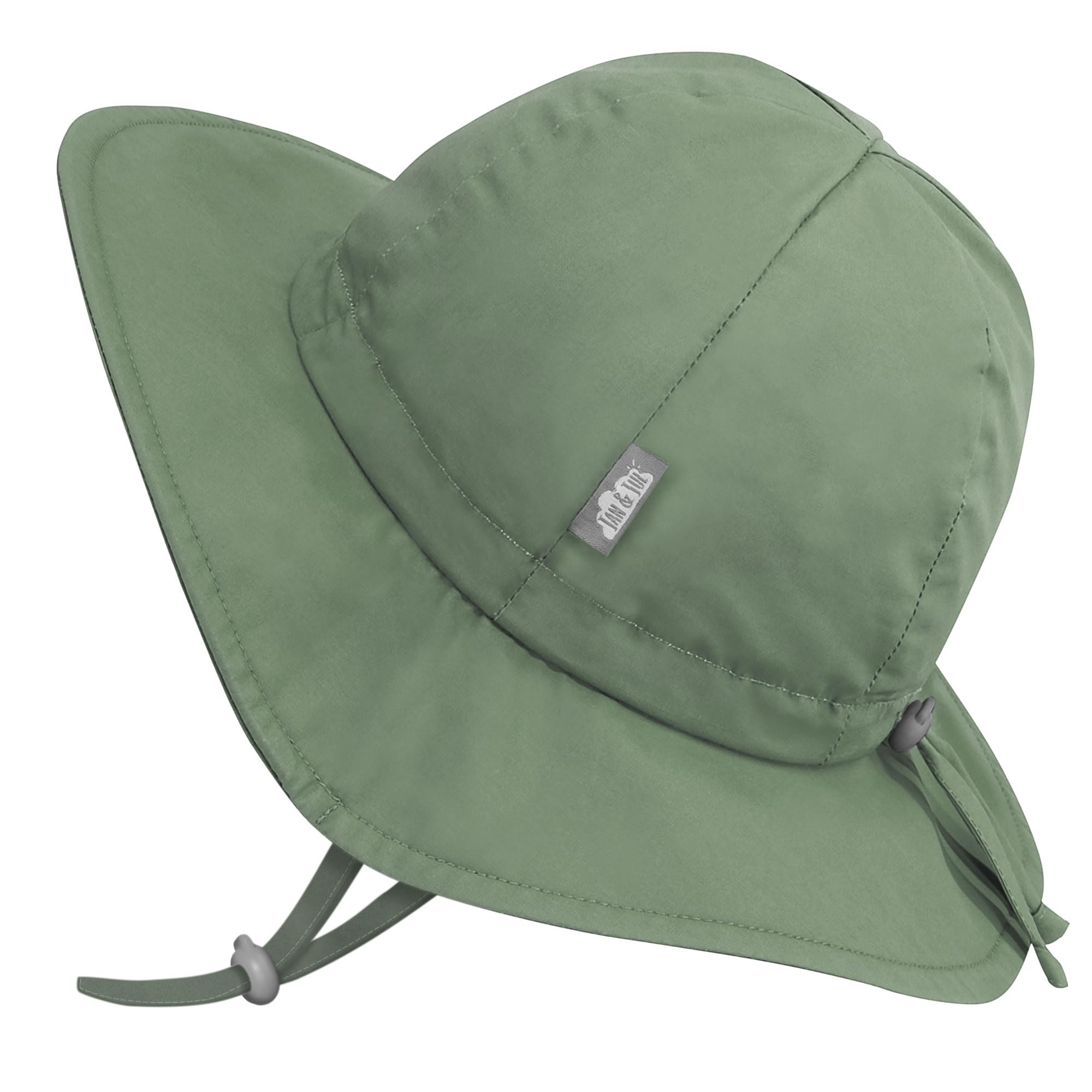 Jan & Jul Kinder Atmungsaktiver Sonnenhut aus 100% Baumwolle (L: 2-5 Jahre, Juniper Green)