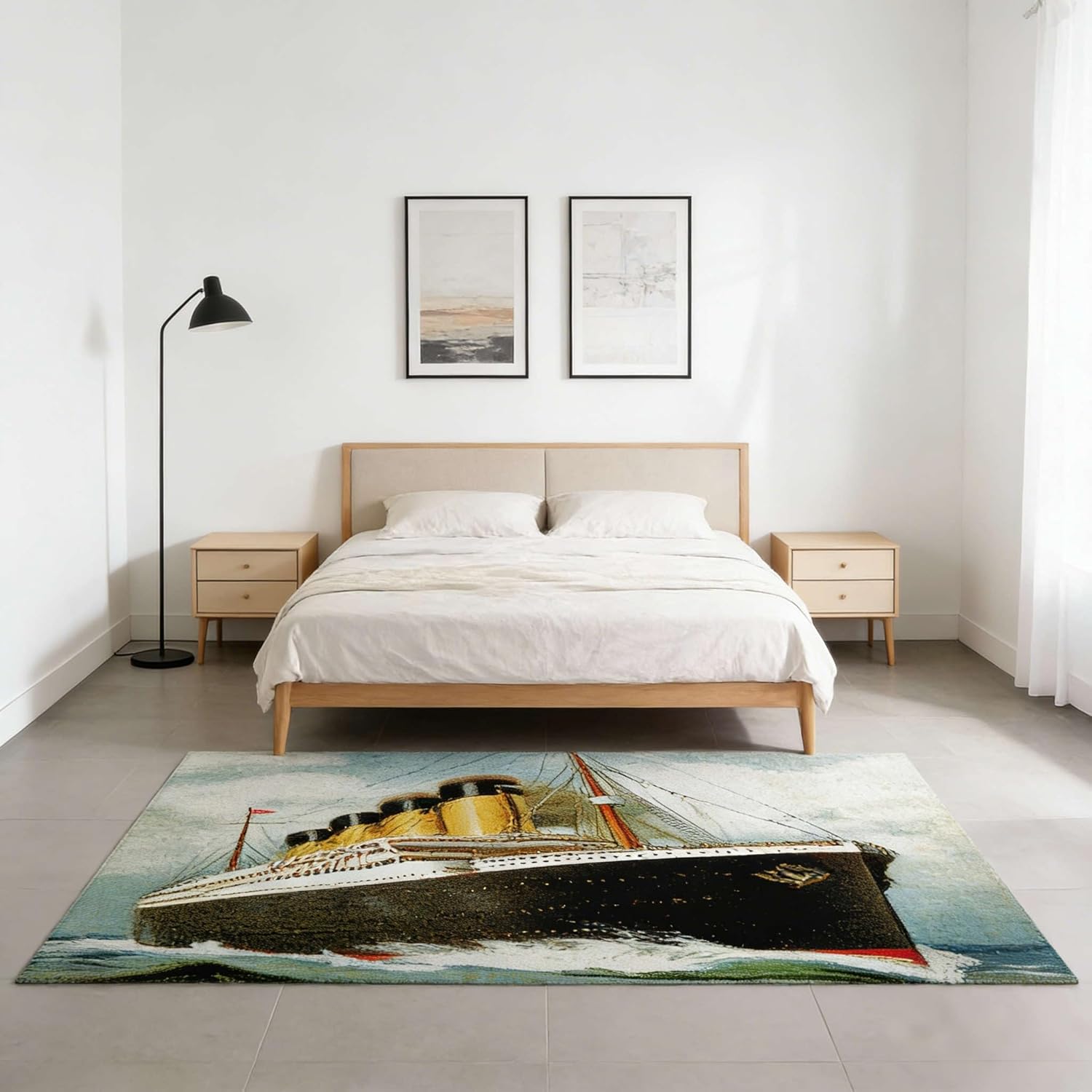 Titanic Ship Ocean Liner Sinking Vintage Area Rugs 2x3,Exquisite Printed Area Rug,Anti Slip Rug,Soft,Low Plush Carpet,Suitable for Living Room,Bedroom,Corridors,Entrances Rug