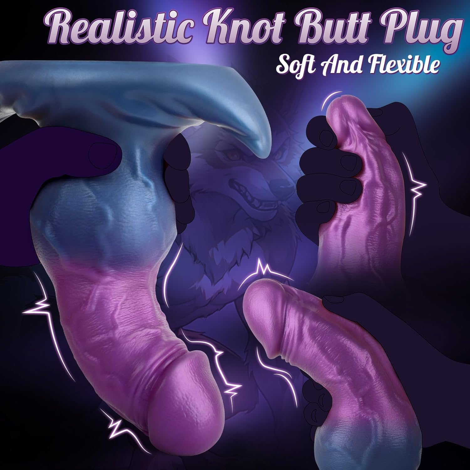 9" Large Butt Plug, Huge Realistic Anal Knot Dildo for Advanced Players, Big Thick Soft Silicone XL Anal Plug Prostate Massager with Anchor Base, Giant Fantasy Buttplug Anal Sex Toys for Men Women Gay