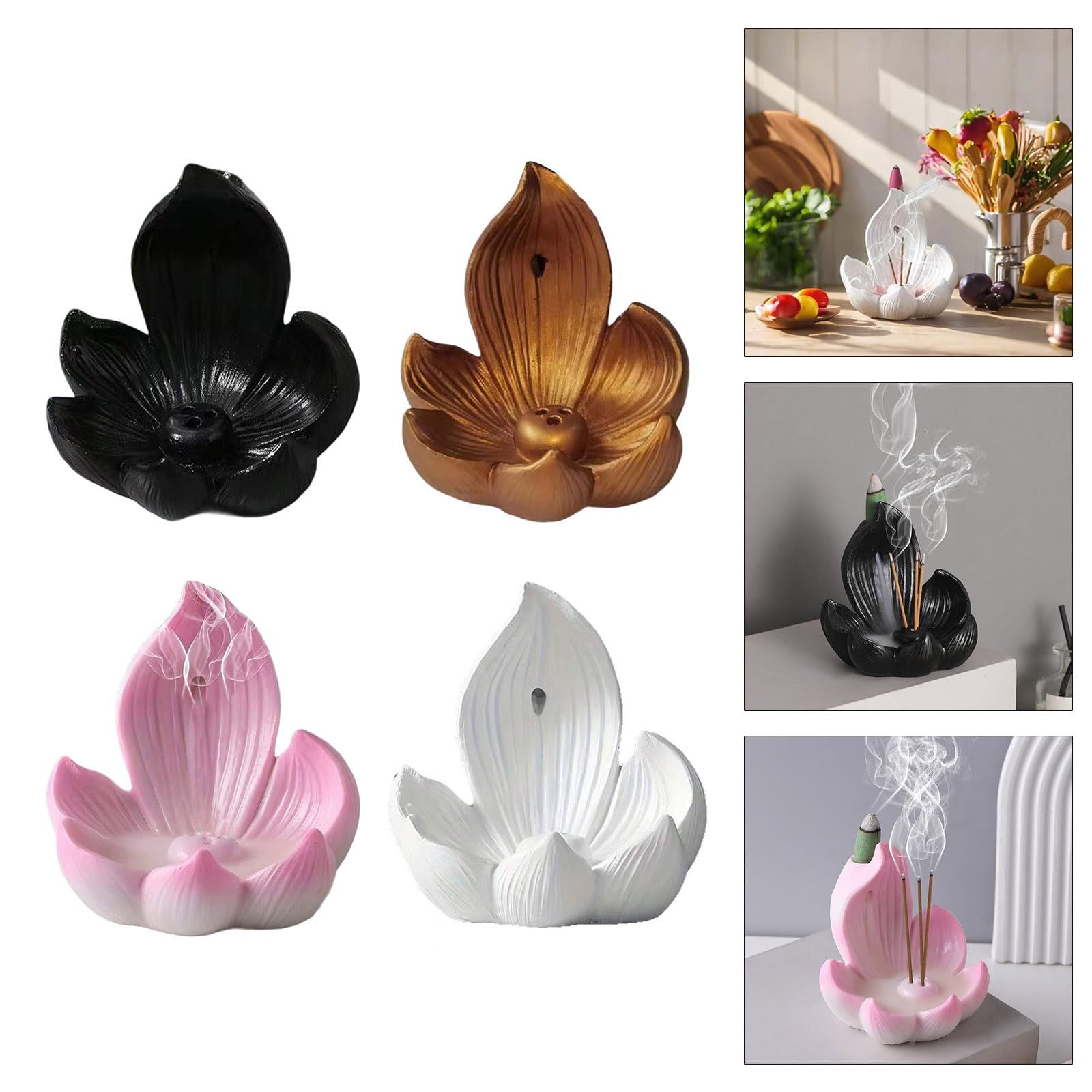 Aromatherapie-Brenner, Harz Schneiden Wasserfall Rückfluss Raschsen Aromatherapien Ornament Büro Dekorationen(White)