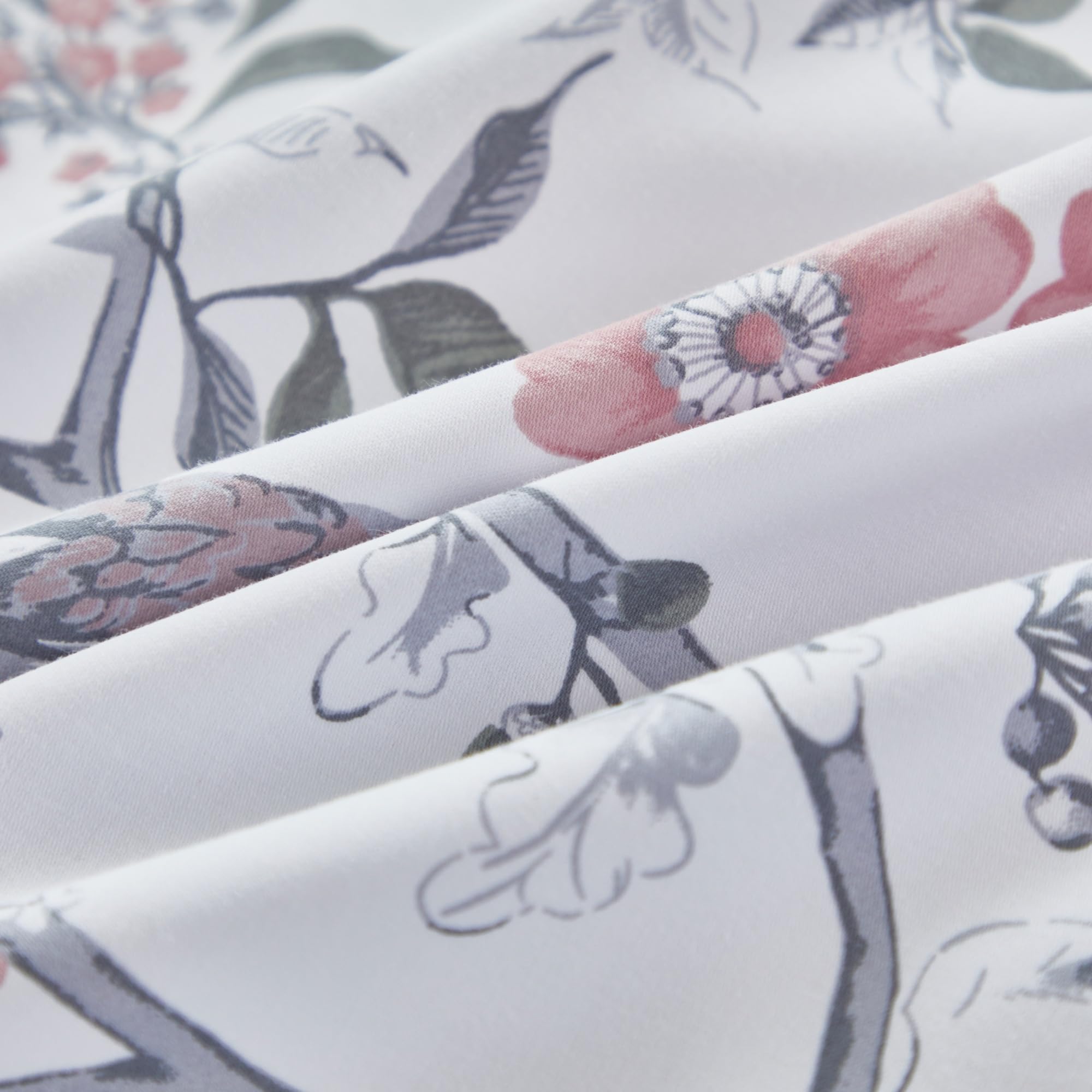 USTIDE Rustic Shabby Duvet Cover Set 4 Pieces Vintage Floral Cotton Bedding Deep Pocket Fitted Sheet Double Size - Image 4