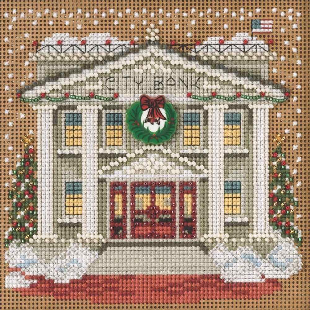 City Bank Beaded Counted Cross Stitch Kit Mill Hill Buttons & Beads 2015 Winter Series MH145302