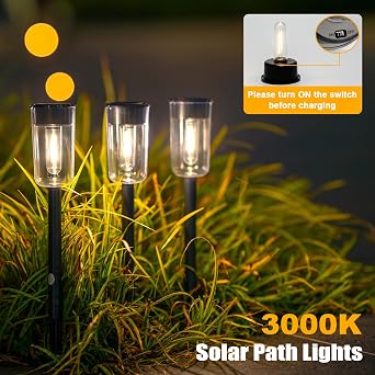 Qualdout Solar Deck Lights 8 Pack + Solar Pathway Lights Outdoo 8 Pack