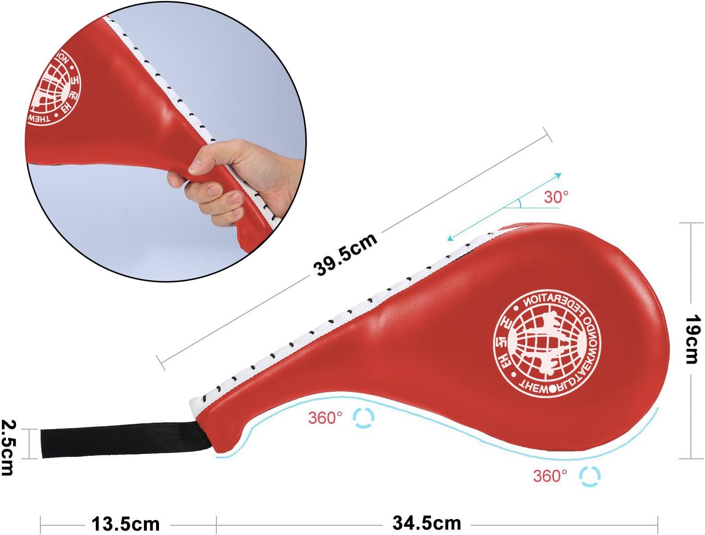 Yosoo Taekwondo Kick Pad, Pack of 2 Taekwondo Durable Kick Pad Target Tae Kwon Do Karate Kickboxing Training (Red) : Everything Else