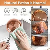 Vista 5 de Macevia Mini Cacerola para Salsa, Calentador de Mantequilla de Acero Inoxidable Cobreado, Olla Pequeña con Mango, Uso Multipropósito para Hogar