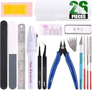 Keadic 24Pcs Gundam Model Basic Tools Set Hobby Building Tools Kit with a Plastic Case for Professional Gundam Model Building, Repairing and Fixing