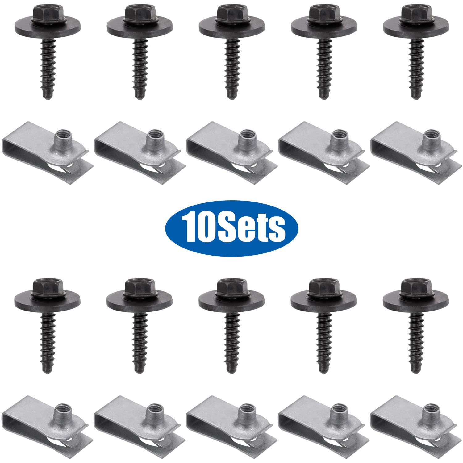 Amazon.com: OAUTOO 10Sets Bumper Cover Splash Shield Fender Liner  