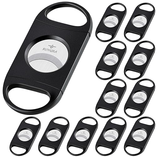 roygra Cigar Cutter Set (12 Pack), Enlarged 65 Ring Fit