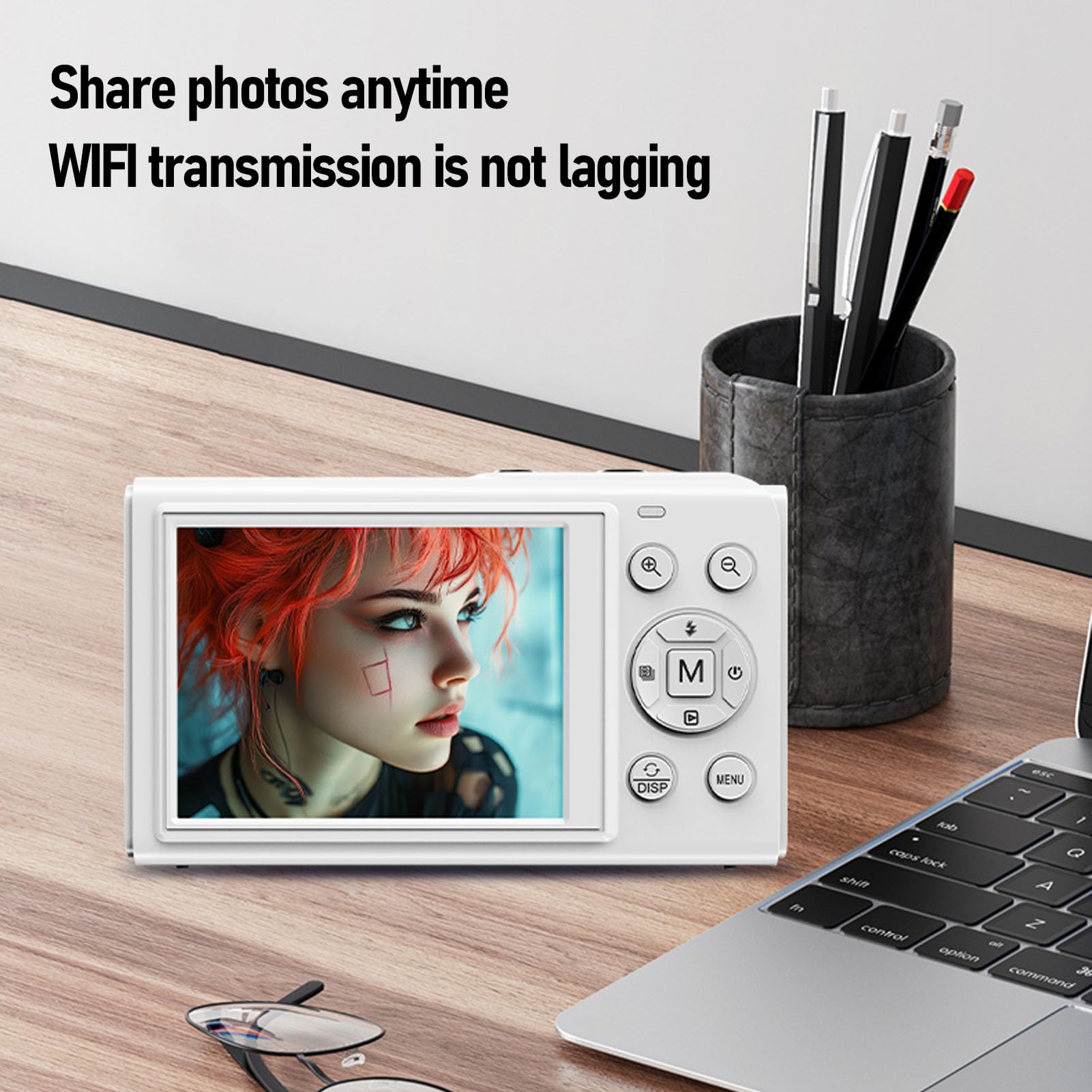 Bewinner Fotocamera Digitale 5K per Fotografia, Videocamere per vlog Wi-Fi da 80 MP con Flash Integrato, Doppio Schermo da 2,8 Pollici e 1,5 Pollici, Videocamera con Zoom Digitale 18X e (64GB)