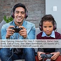 Vista 6 de Audífonos gamer BlueFire para PlayStation 4 PS4, tablets, teléfonos iPhone 66s6 plus5s5c5, conector de 3,5 mm con luz LED de micrófono (color rojo)