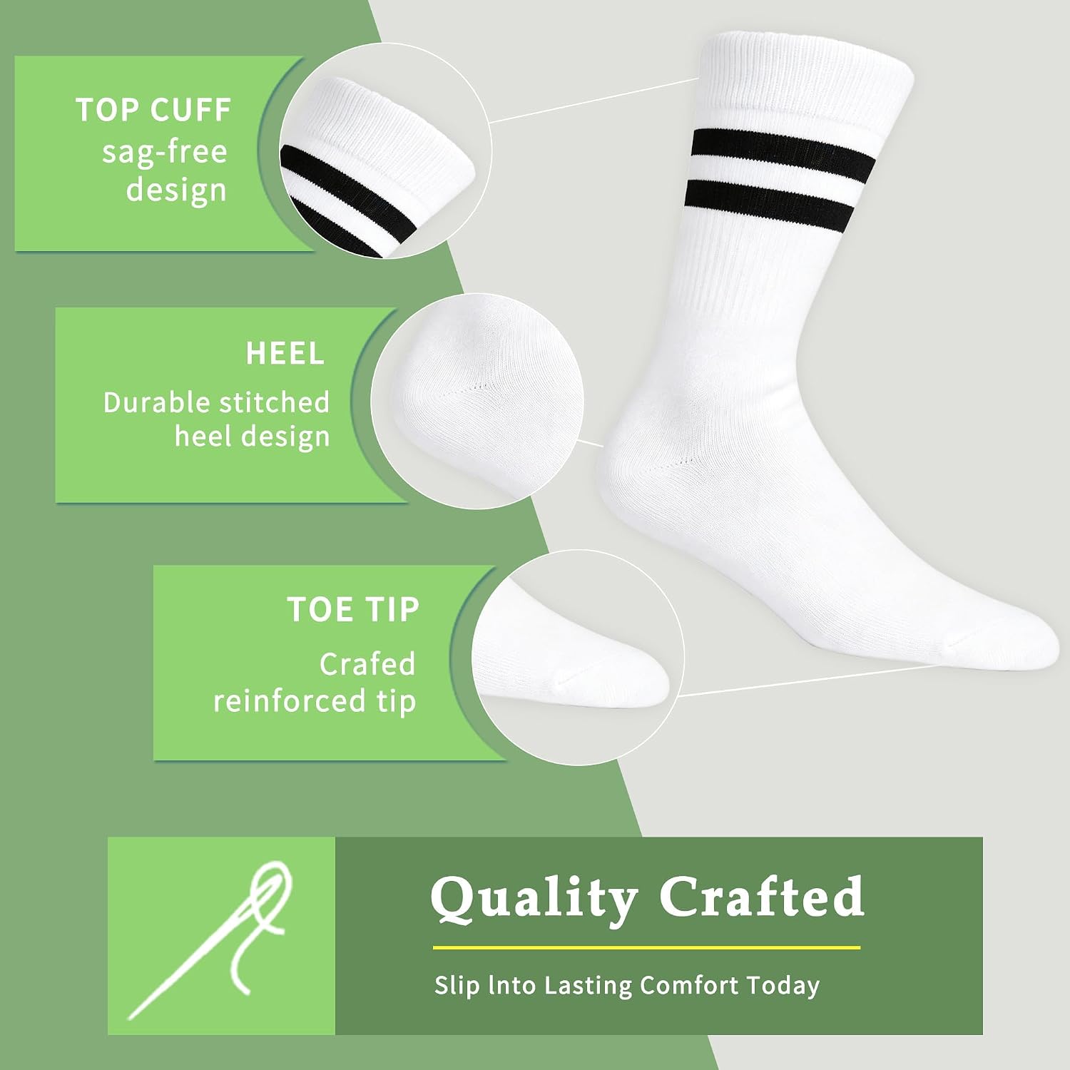 MAKABO Mens 99% Bamboo Viscose Dress Socks Classic Crew Socks 50g/Pair